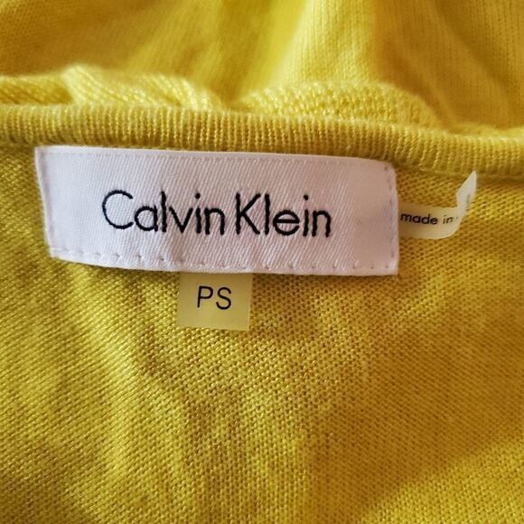 Calvin Klein Yellow Ruffle Blouse (PS) - Picture 6 of 6